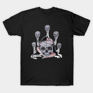 Skull girl black background T-Shirt